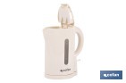 Hervidor eléctrico de agua beige | Capacidad: 1 Litro | Potencia: 1080 W | Hervidor compacto con controlador Strix | Ideal para cocinas y oficinas - Cofan