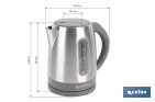 Hervidor eléctrico de agua con base inalámbrica y giratoria 360° | Capacidad de 1,7 litros | Potencia: 2200 W | Acabado en acero inoxidable | Con controlador Strix - Cofan