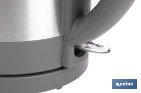 Hervidor eléctrico de agua con base inalámbrica y giratoria 360° | Capacidad de 1,7 litros | Potencia: 2200 W | Acabado en acero inoxidable | Con controlador Strix - Cofan