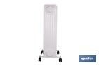 Radiador de aceite 2500 W | Color: blanco | Con 11 elementos y termostato regulable | Seguridad antiincendios y Control antivuelco - Cofan