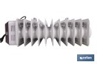 Radiador de aceite 2500 W | Color: blanco | Con 11 elementos y termostato regulable | Seguridad antiincendios y Control antivuelco - Cofan