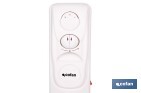 Radiador de aceite con termostato y ventilador | 1500 W + 400 W | 7 elementos | 3 niveles de potencia | Color blanco - Cofan