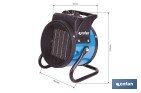 Calefactor cerámico industrial | Potencia: 2000 W | Diseño portátil | Termostato ajustable | Protección térmica - Cofan