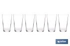 Pack de 6 vasos de combinado | Material: vidrio transparente | Capacidad: 47 cl | Calidad profesional | Ideales para cubatas, agua, cerveza, refrescos - Cofan