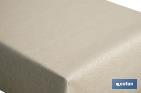 Nappe en tissu résiné antitache | Conception moderne | Couleur : beige et blanc | Matériaux : coton et polyester | Disponible en plusieurs dimensions - Cofan