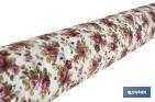 Rollo de mantel antimanchas | Estampado de rosas | Materiales: algodón y poliéster | Fácil de limpiar | Medidas: 1,40 x 25 m - Cofan