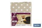 Nappe antitache | Couleur beige avec une conception en motifs de pois blancs | Matériaux : vinyle et polyester | Imperméable | Facile à nettoyer | Disponible en différentes dimensions - Cofan