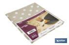 Nappe antitache | Couleur beige avec une conception en motifs de pois blancs | Matériaux : vinyle et polyester | Imperméable | Facile à nettoyer | Disponible en différentes dimensions - Cofan