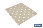 Nappe antitache | Couleur beige avec une conception en motifs de pois blancs | Matériaux : vinyle et polyester | Imperméable | Facile à nettoyer | Disponible en différentes dimensions - Cofan