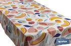 Rollo de hule con diseño de frutas tropical | Protección y estilo para la mesa - Cofan