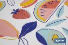 Rollo de hule con diseño de frutas tropical | Protección y estilo para la mesa - Cofan