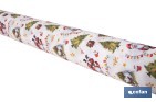 Rollo de mantel resinado antimanchas con Árboles de Navidad y regalos | Materiales: 75 % algodón y 25 % poliéster | Diseño navideño, fácil de limpiar - Cofan