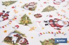 Rollo de mantel resinado antimanchas con Árboles de Navidad y regalos | Materiales: 75 % algodón y 25 % poliéster | Diseño navideño, fácil de limpiar - Cofan
