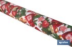 Rollo de mantel resinado antimanchas con adornos y ramas de abeto | Materiales: 75 % algodón y 25 % poliéster | Diseño navideño, fácil de limpiar - Cofan