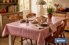 Rollo de hule estampado provenzal rojo | Materiales: polipropileno y PVC | Gran resistencia a líquidos y manchas | Fácil limpieza | Medidas 1,40 x 20 m - Cofan