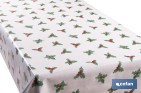 ROLLO DE HULE PARA MESA CON ESTAMPADO NAVIDEÑO | DISEÑO DE ACEBO