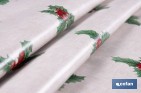Rollo de hule para mesa con estampado navideño | Diseño de acebo - Cofan