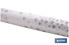 Rollo de hule para mesa con estampado navideño | Diseño de Estrellas Plateadas - Cofan