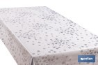 ROLLO DE HULE PARA MESA CON ESTAMPADO NAVIDEÑO | DISEÑO DE ESTRELLAS PLATEADAS