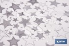 Rollo de hule para mesa con estampado navideño | Diseño de Estrellas Plateadas - Cofan