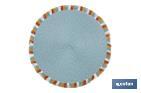 BAJOPLATOS REDONDOS CON FLECOS DE COLORES | COLOR: AZUL | SALVAMANTELES INDIVIDUALES | PACKS DE 6 UNIDADES | DIÁMETRO: 38 CM