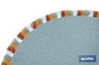 Sous-plats ronds avec des franges de couleurs | Couleur : bleu | Sets de table individuels | Pack de 6 unités | Diamètre : 38 cm - Cofan