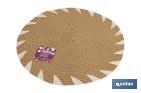 Sous-plats ronds avec des détails décoratifs | Pack de 6 sets de table individuels | Diamètre : 38 cm | Couleur : beige et blanc - Cofan