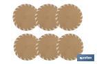 Sous-plats ronds avec des détails décoratifs | Pack de 6 sets de table individuels | Diamètre : 38 cm | Couleur : beige et blanc - Cofan