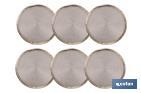 Decorative fringed round placemats | Available in gold and silver | Packs of 6 table mats | Diameter: 38 cm - Cofan