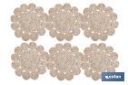 Bajoplatos con formas circulares | Packs de 6 salvamanteles individuales | Material: fibra natural | Diámetro: 35 cm | Decoración única y protección para la mesa - Cofan