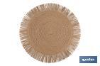 Decorative fringed round placemats | Available in different colours | Table mats | Pack of 6 | Diameter: 38 cm - Cofan