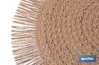 Decorative fringed round placemats | Available in different colours | Table mats | Pack of 6 | Diameter: 38 cm - Cofan