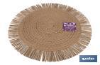 Decorative fringed round placemats | Available in different colours | Table mats | Pack of 6 | Diameter: 38 cm - Cofan