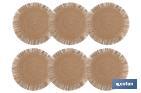 Decorative fringed round placemats | Available in different colours | Table mats | Pack of 6 | Diameter: 38 cm - Cofan