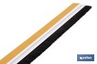 Burlete adhesivo de aluminio con cepillo | Longitud de 92 cm | Disponible en diferentes acabados - Cofan