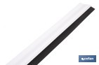Burlete adhesivo de aluminio con labio de goma | Longitud de 105 cm | Disponible en diferentes acabados - Cofan