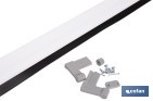 Burlete basculante de aluminio con labio de caucho | Longitud de 93 cm | Disponible en diferentes acabados - Cofan