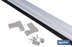 Burlete basculante de aluminio con labio de caucho | Longitud de 93 cm | Disponible en diferentes acabados - Cofan