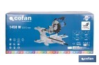 Ingletadora eléctrica 1450 W Ø210 mm 5000 rpm | Corte preciso con guía láser, doble bisel, barra deslizante y bolsa de serrín - Cofan