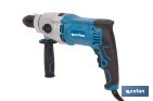 Taladro percutor eléctrico 1200 W con 2 velocidades, portabrocas automático 13 mm | Empuñadura multiposición y control de velocidad variable - Cofan