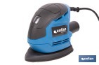 Lijadora mouse eléctrica 130 W 14 000 rpm, aspiración de polvo | Base de velcro con 5 agujeros | Ideal para madera, chapa, laca o relleno - Cofan