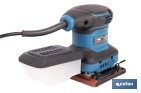 Lijadora orbital eléctrica 200 W 14 000 rpm, aspiración de polvo | Base de velcro con 8 agujeros | Ideal para madera, plástico y superficies lacadas - Cofan