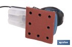 Lijadora orbital eléctrica 200 W 14 000 rpm, aspiración de polvo | Base de velcro con 8 agujeros | Ideal para madera, plástico y superficies lacadas - Cofan