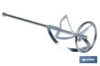 Vara misturadora argamassa | Acessório de mistura M14 | Adequada para misturar argamassa ou cimento | Comprimento: 600 mm | Disponível em diferentes diâmetros - Cofan