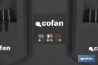 Chargeur de Batteries Double | Charge rapide | 2x3,5A - 18V - Cofan