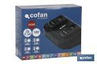 Chargeur de Batteries Double | Charge rapide | 2x3,5A - 18V - Cofan