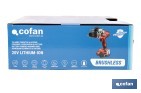 Taladro percutor y atornillador sin escobillas | 2 velocidades | Incluye maletín con batería Li-Ion de 20 voltios y 2.0 Ah + cargador - Cofan