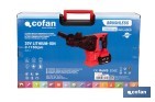 Martelo perfurador SDS Plus sem escovas multifunções | Perfura, martela e cinzela | Inclui: mala de transporte com acessórios, porta-brocas automático com adaptador SDS PLUS, bateria Li-Ion de 20 V e carregador - Cofan