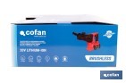 Martelo perfurador SDS Plus sem escovas multifunções | Perfura, martela e cinzela | Inclui: mala de transporte com acessórios, porta-brocas automático com adaptador SDS PLUS, bateria Li-Ion de 20 V e carregador - Cofan