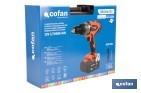 Taladro percutor a batería con motor brushless | Potencia: 20 V | 2 velocidades + percusión | Accesorios incluidos | Disponible con y sin batería y cargador - Cofan